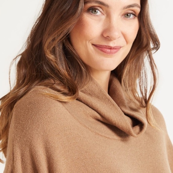 Stitches & Stripes Genevieve Poncho Pullover in Camel - Picture 5 of 7